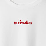 Camiseta T-Shirt Oversized Conforto Beast Mode Collab Popó Rise And Fight Branca