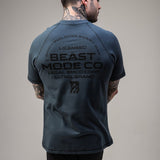 Camiseta Raglan Slim Meia Malha Beast Mode Grafite