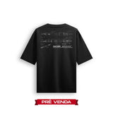 Camiseta T-Shirt Oversized Conforto Beast Mode Collab Space Today Grid Falcon 9 Preta