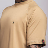 Camiseta Raglan Oversized Conforto Beast Mode Sand Bege