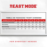 Camiseta T-shirt Oversized Conforto Beast Mode B Hero Branco