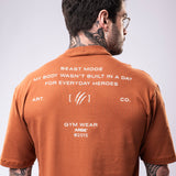 Camiseta T-Shirt Oversized Conforto Beast Mode Castor Marrom