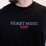 Camiseta T-shirt Oversized Conforto Beast Mode Collab Ray Milet Black Lead Preta